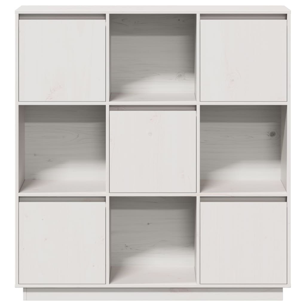 Highboard White Solid Wood Pine