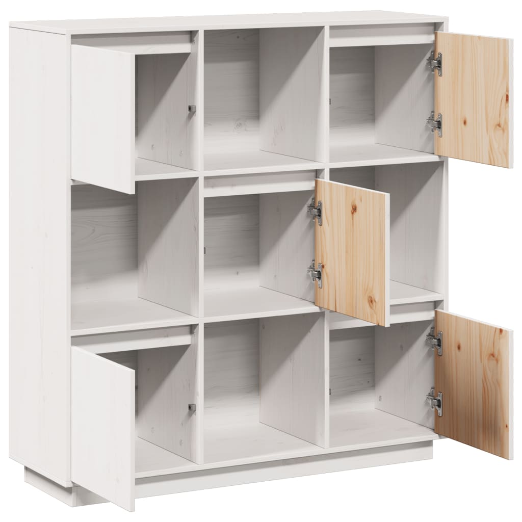 Highboard White Solid Wood Pine