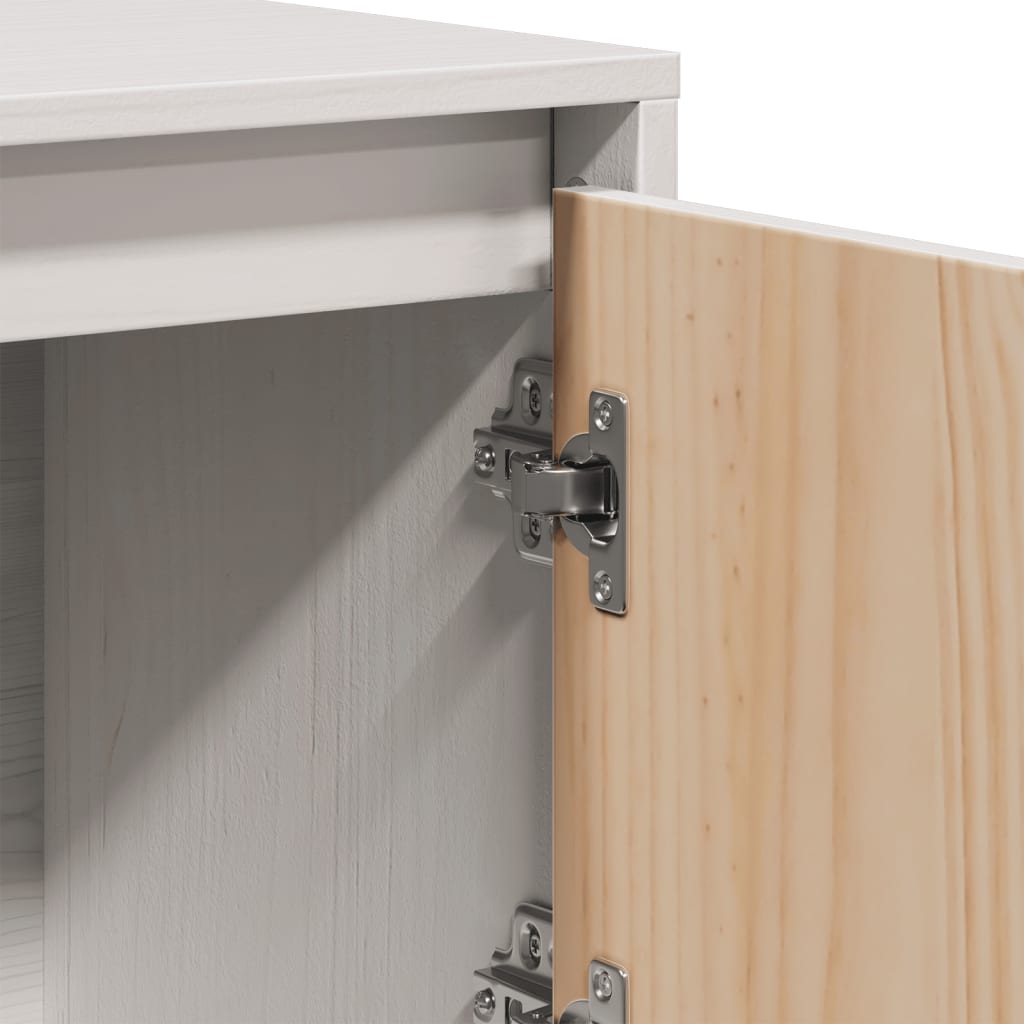 Highboard White Solid Wood Pine