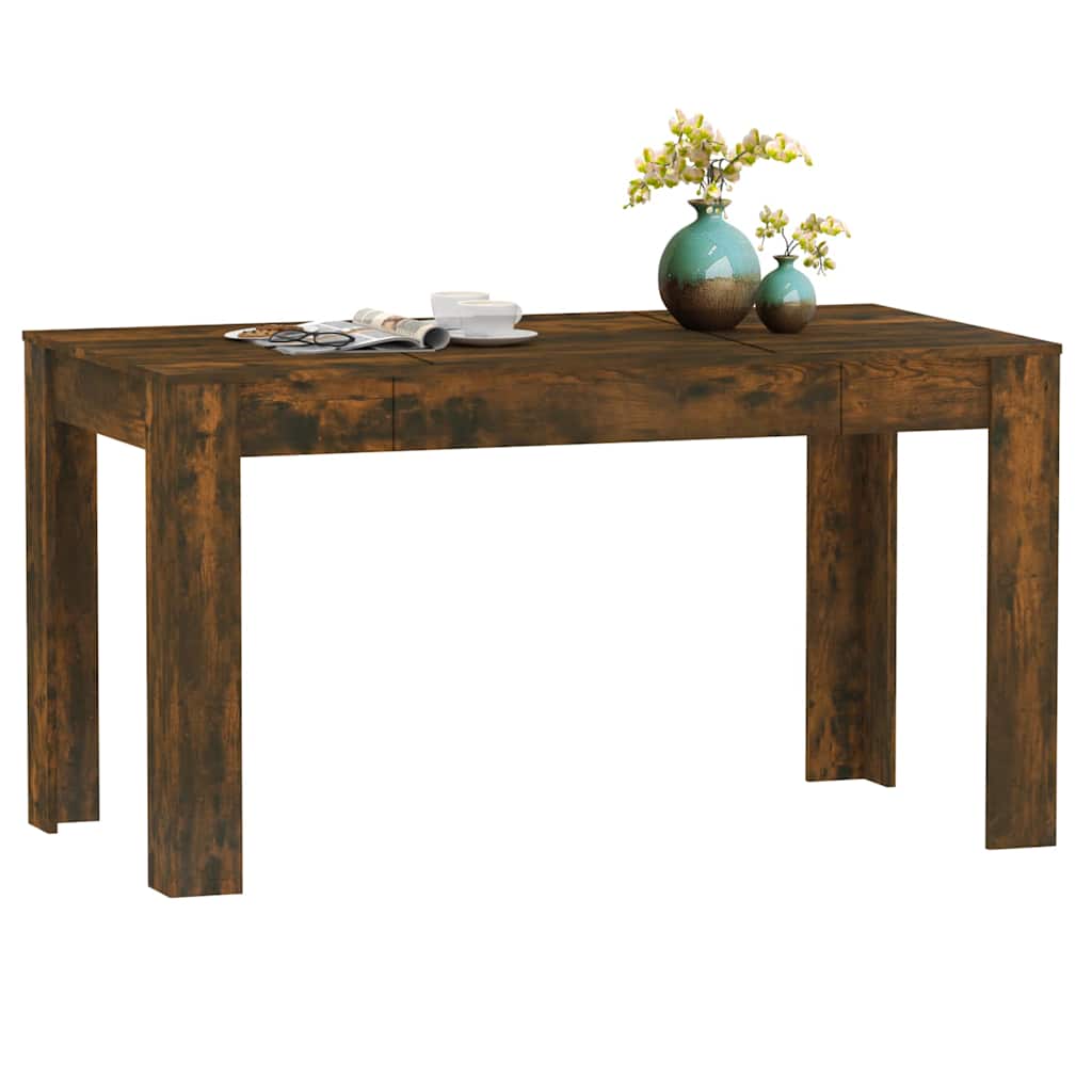 Smoked Oak Dining Table 140cm Engineered Wood | Simpledeals