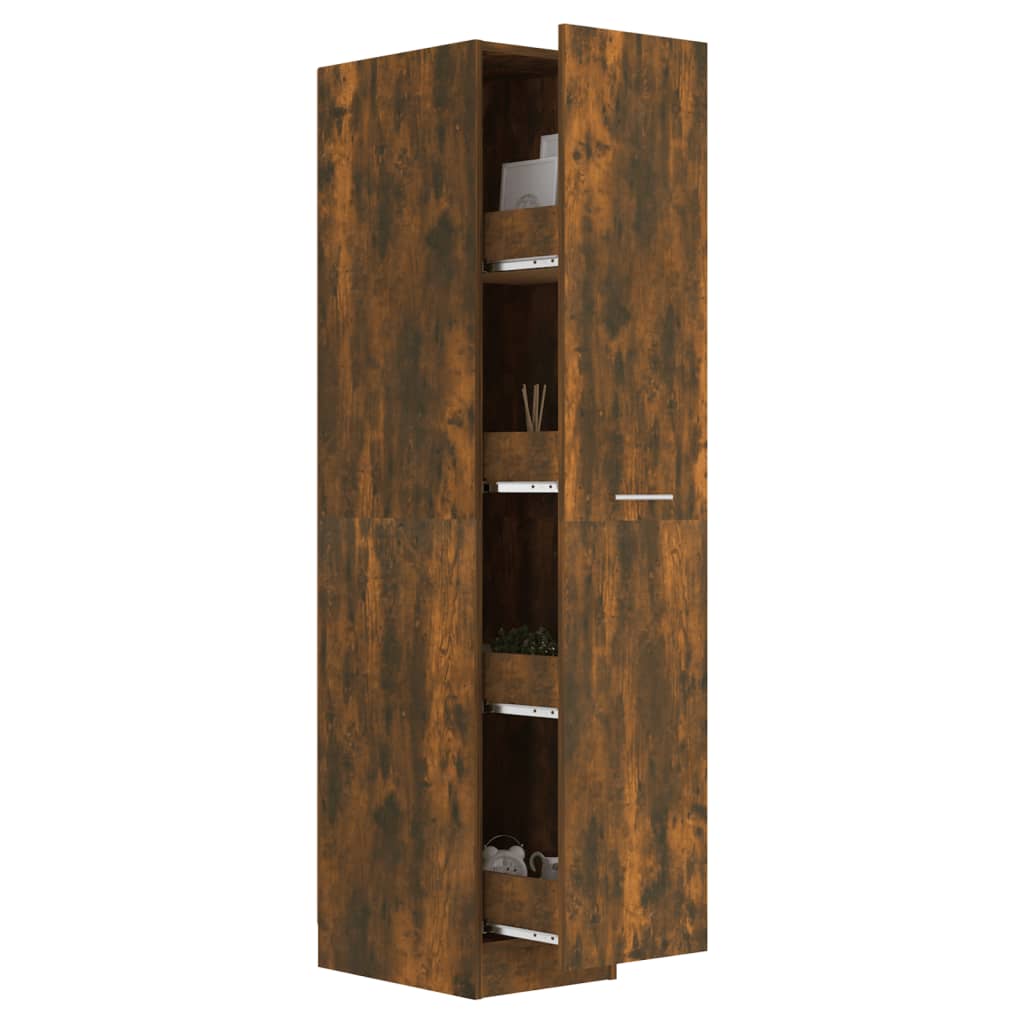Storage Cabinets & Lockers - Apothecary Cabinet Smoked Oak Engineered Wood