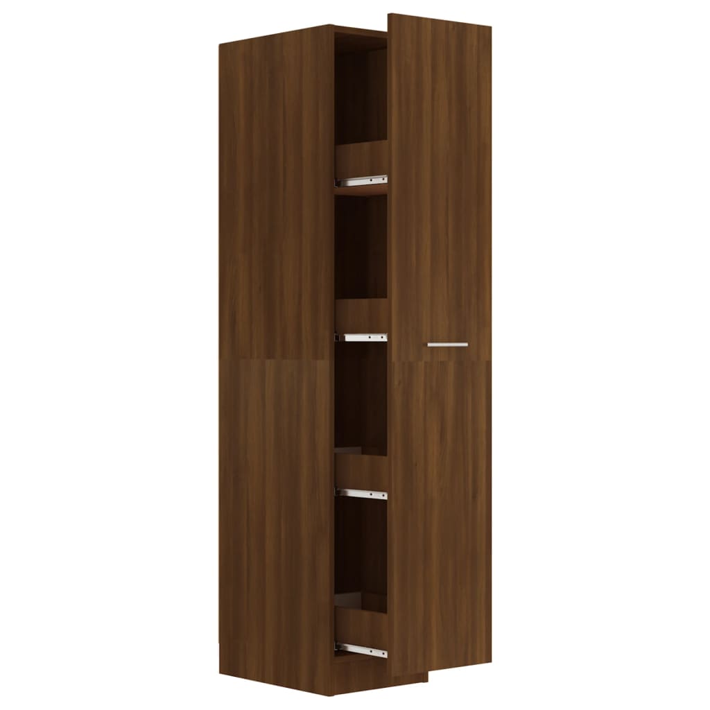 Brown colour - Apothecary Cabinet Brown Oak Engineered Wood