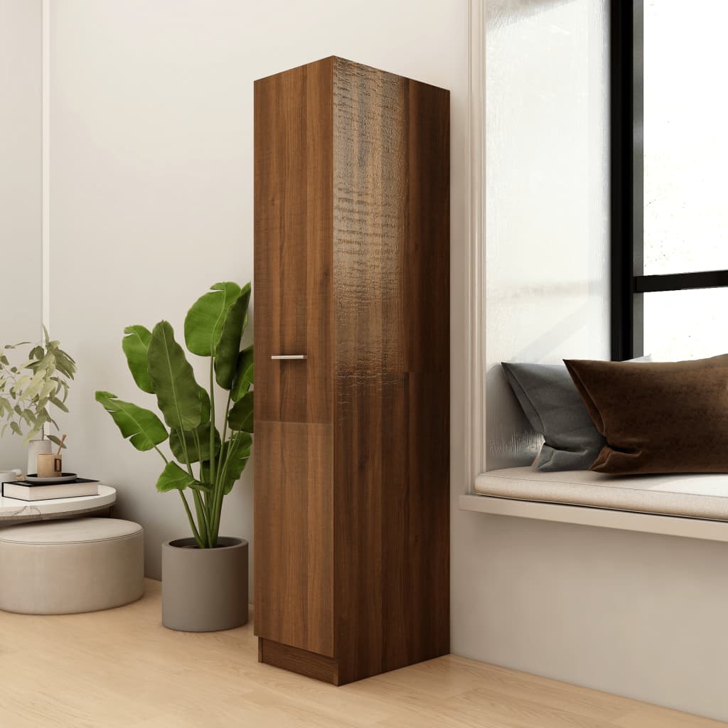 Apothecary Cabinet Brown Oak Engineered Wood | Wood finish