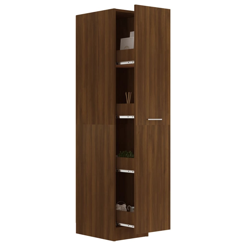 Storage Cabinets & Lockers - Apothecary Cabinet Brown Oak Engineered Wood