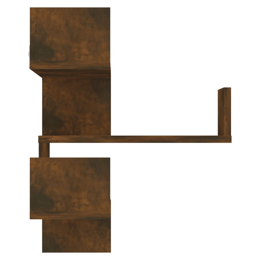 Wall Corner Shelves Set 2 Smoked Oak 40x40x50cm | Simpledeals
