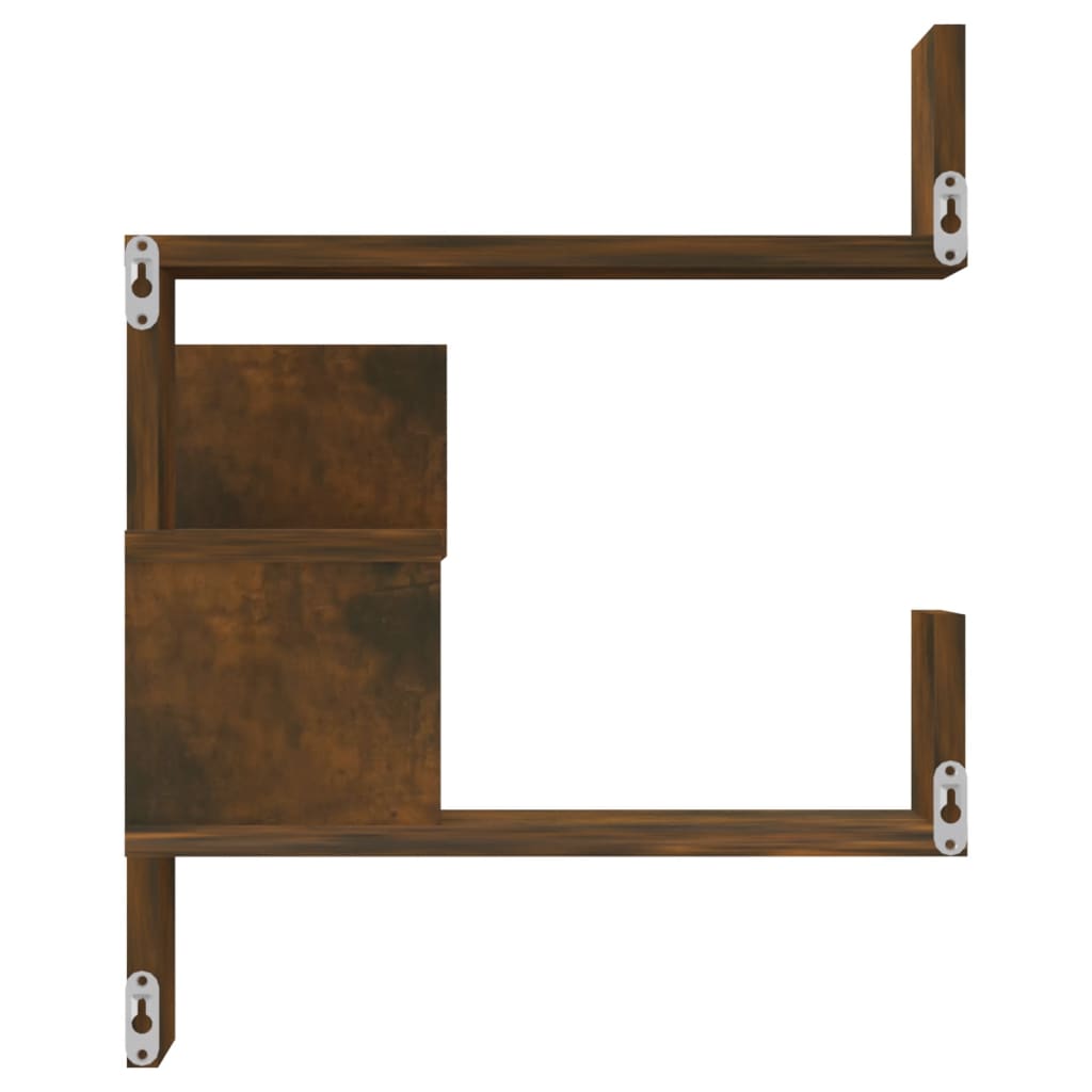 Wall Corner Shelves Set 2 Smoked Oak 40x40x50cm | Simpledeals