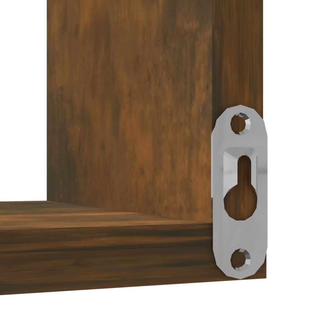 Wall Corner Shelves Set 2 Smoked Oak 40x40x50cm | Simpledeals