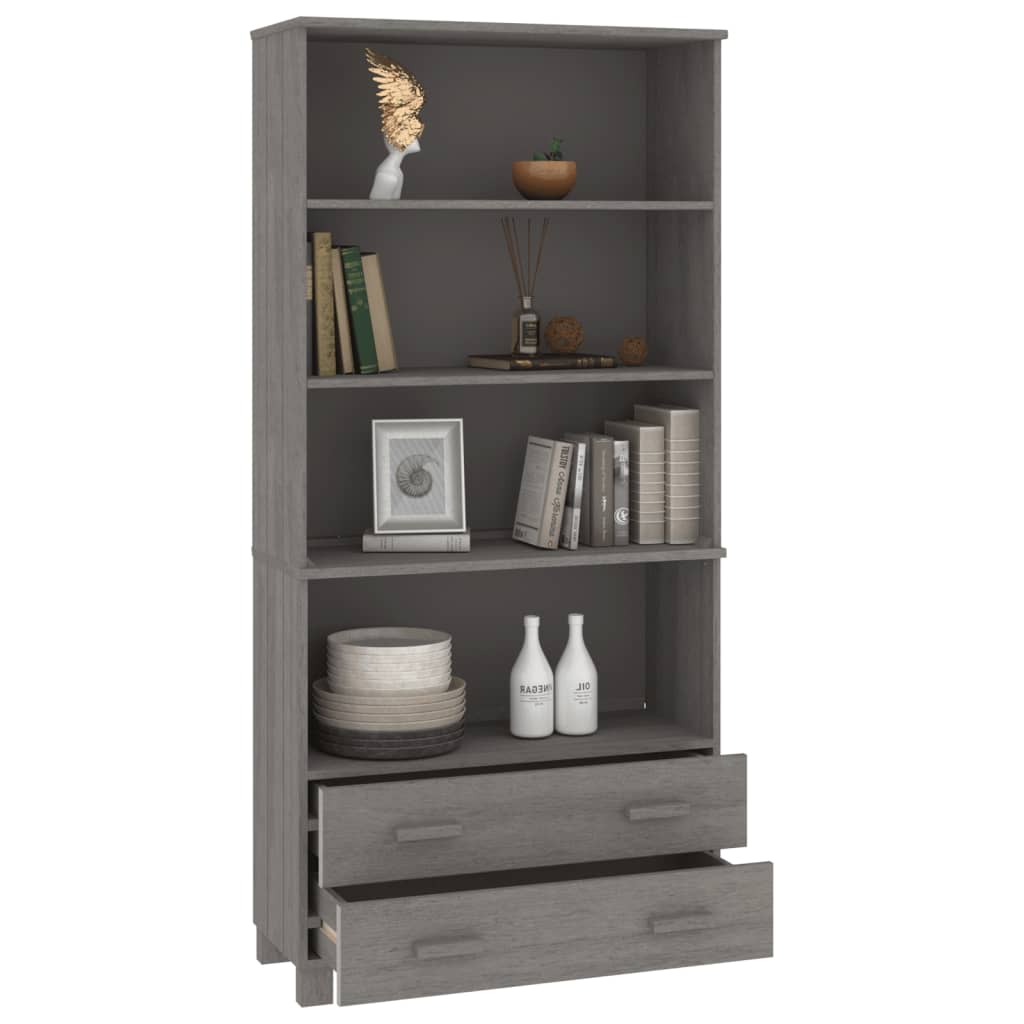 Highboard Solid Wood Pine Light Grey