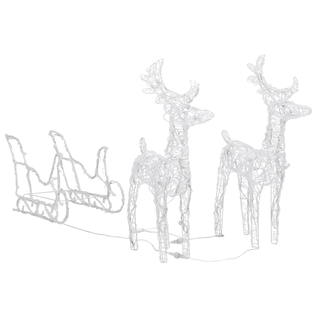 Reindeers& Sleigh Christmas Decoration 320 LEDs Acrylic