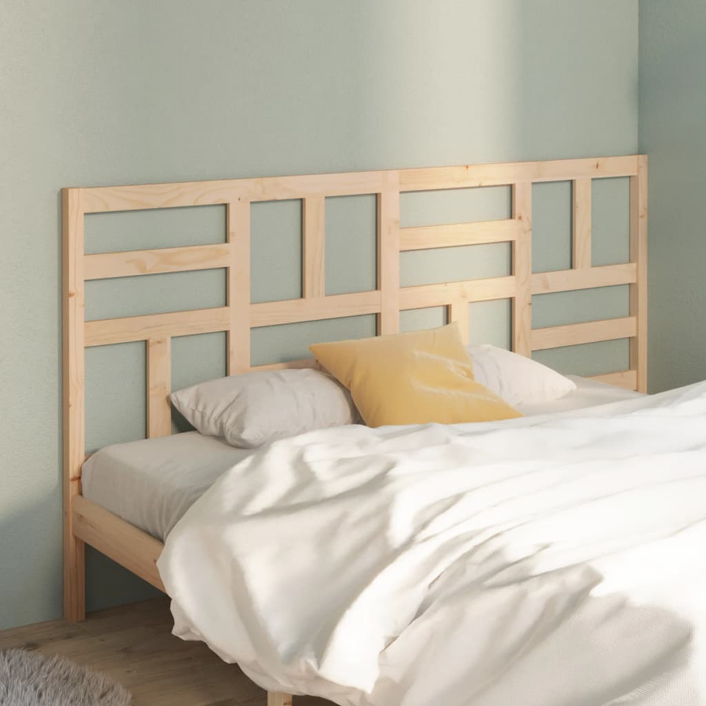 Bed headboard Brown solid wood pine
