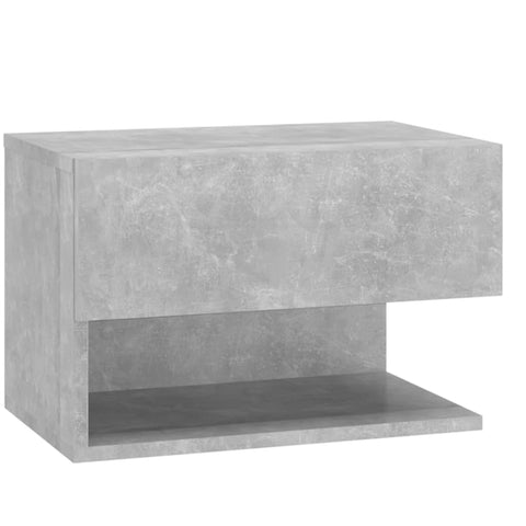 Wall Bedside Cabinet Grey Engineered Wood