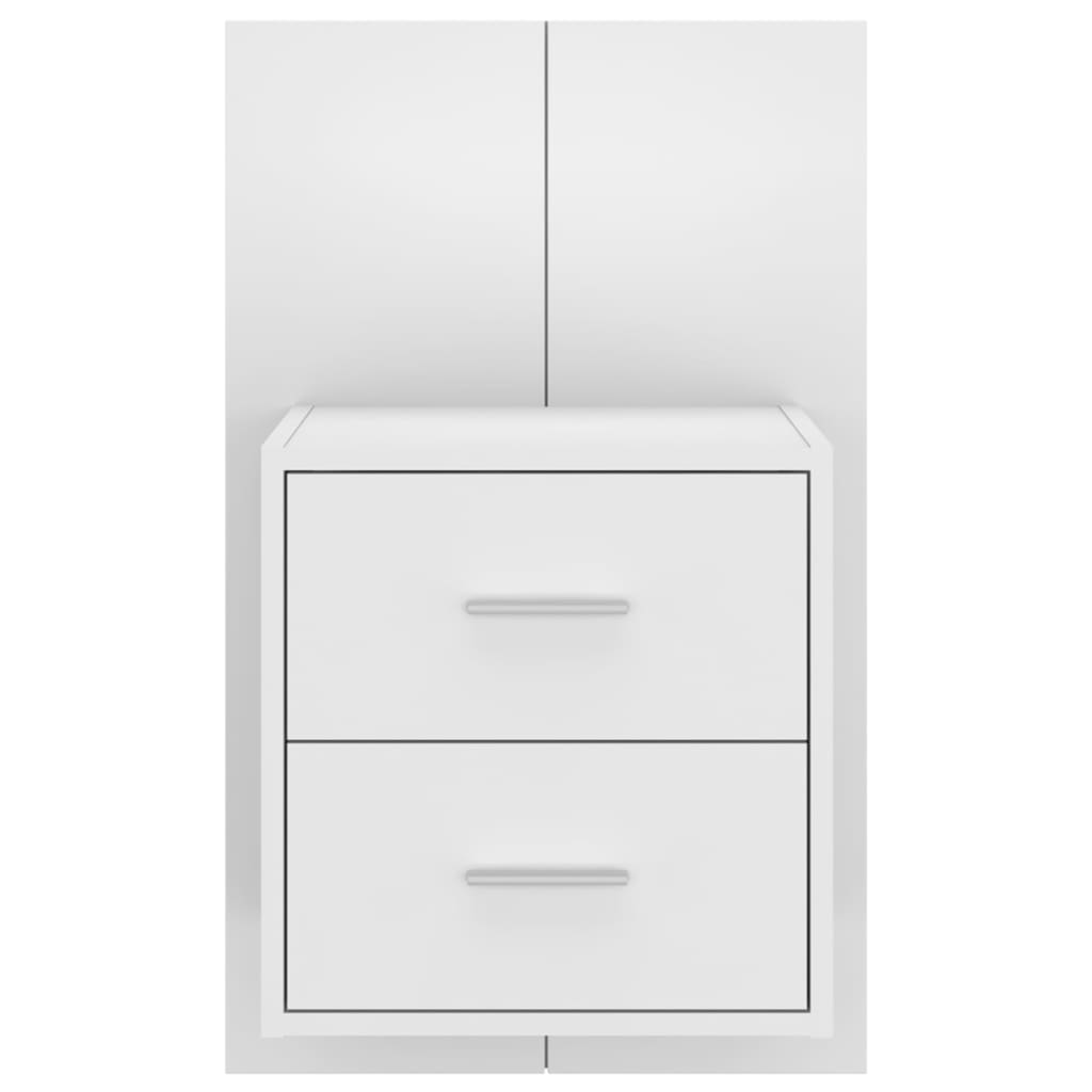 Wall Bedside Cabinet White
