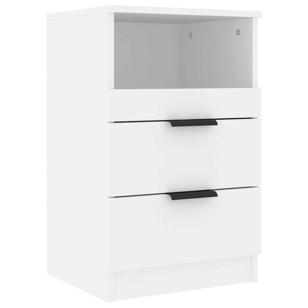 White Bedside Table 2 Drawer Nightstand | Simpledeals