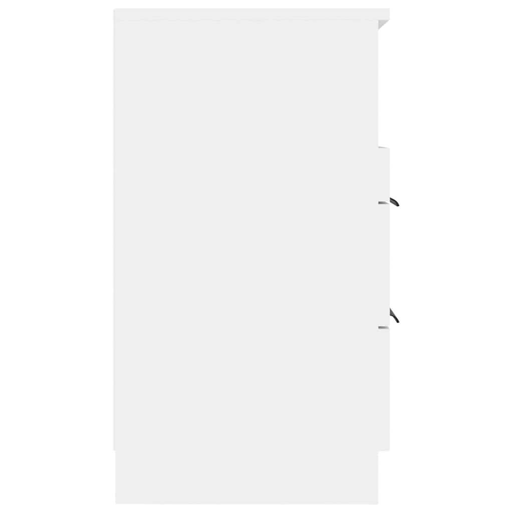 White Bedside Table 2 Drawer Nightstand | Simpledeals