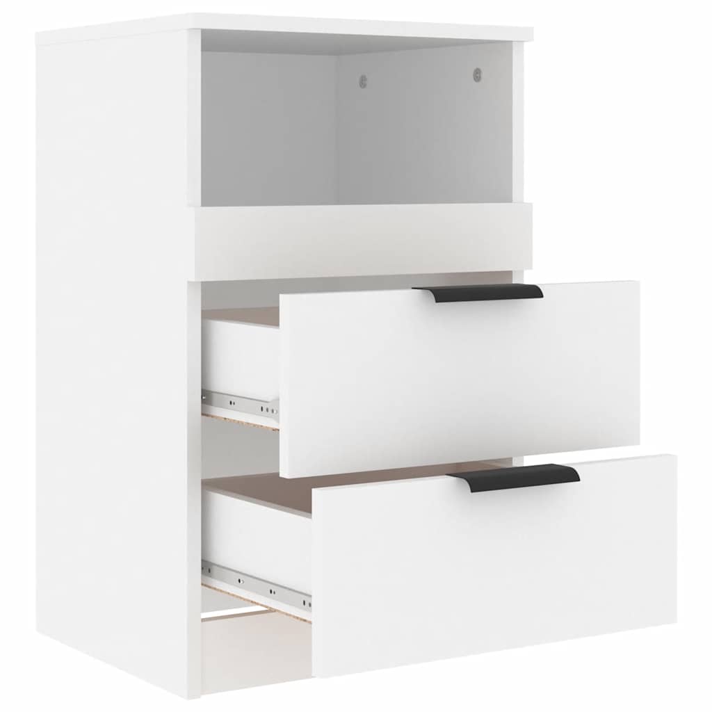 White Bedside Table 2 Drawer Nightstand | Simpledeals
