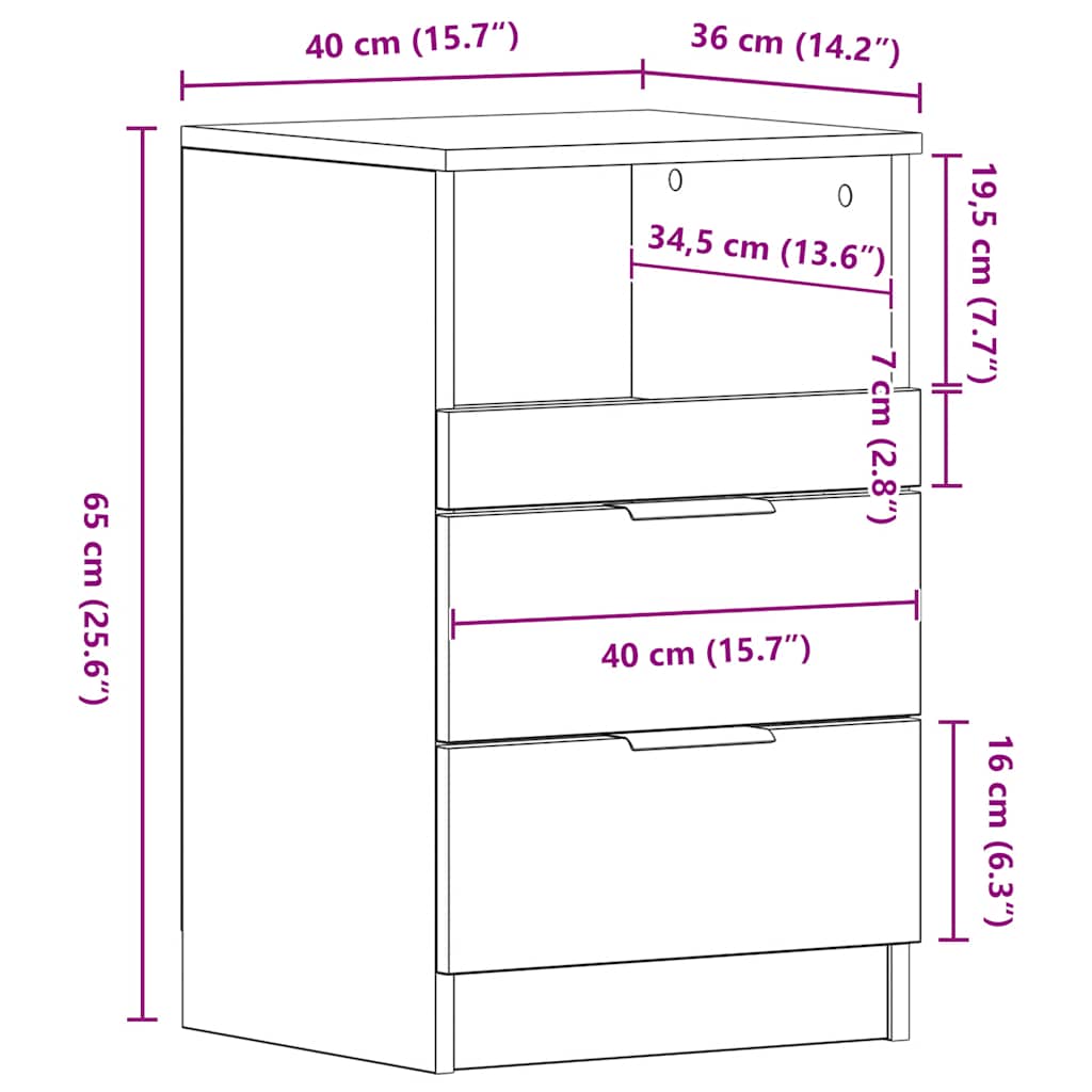 White Bedside Table 2 Drawer Nightstand | Simpledeals