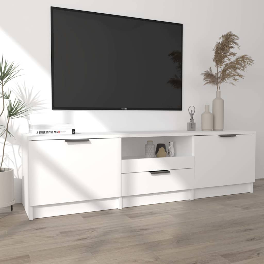 White TV Cabinet 140cm Engineered Wood | Simpledeals