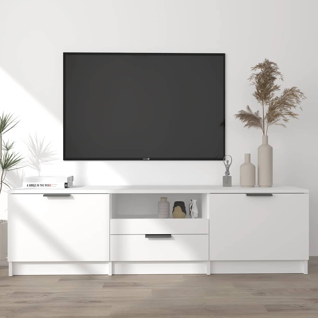 White TV Cabinet 140cm Engineered Wood | Simpledeals