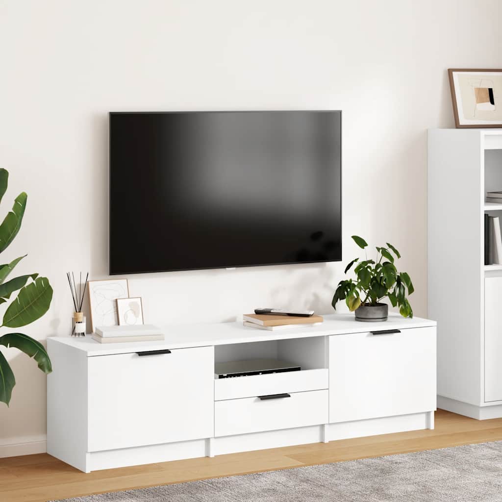 White TV Cabinet 140cm Engineered Wood | Simpledeals