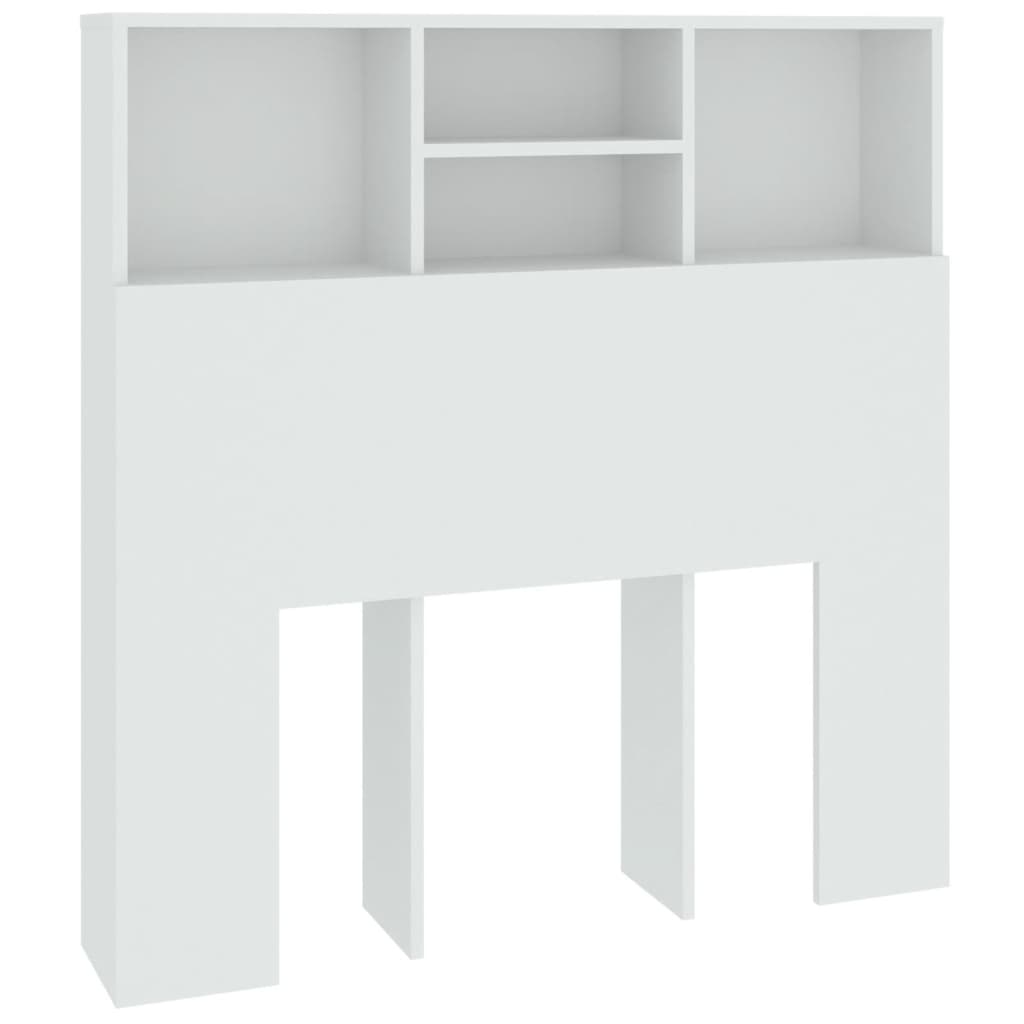 Headboard Cabinet White 100cm Bedroom Storage | Simpledeals