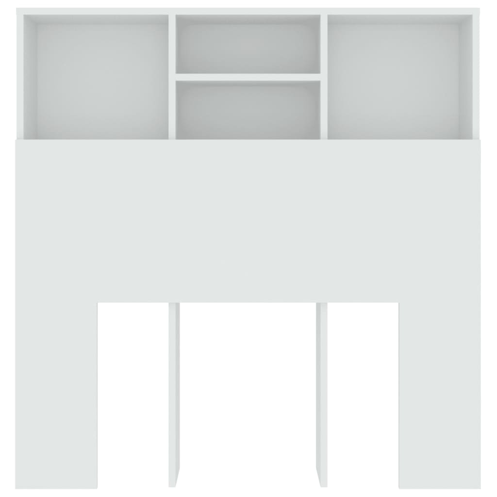 Headboard Cabinet White 100cm Bedroom Storage | Simpledeals