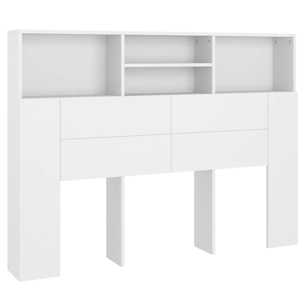 Headboard Cabinet White 140cm Storage | Simpledeals