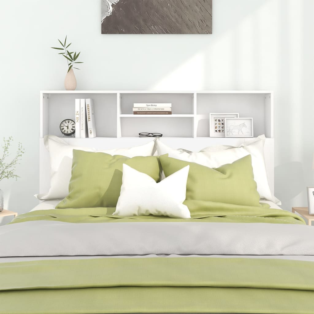 Headboard Cabinet White 140cm Storage | Simpledeals