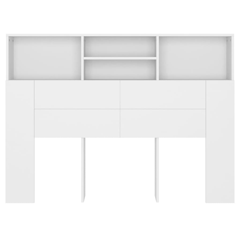 Headboard Cabinet White 140cm Storage | Simpledeals