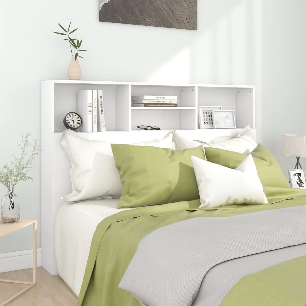 Headboard Cabinet White 140cm Storage | Simpledeals