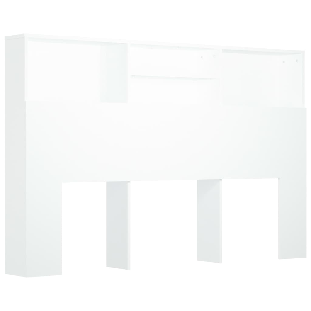 Headboard Cabinet White 160cm Queen King Bed | Simpledeals
