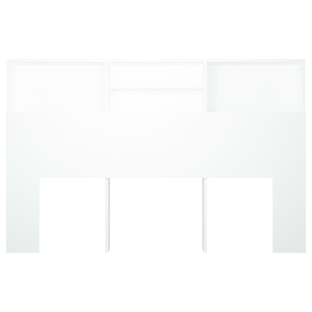 Headboard Cabinet White 160cm Queen King Bed | Simpledeals