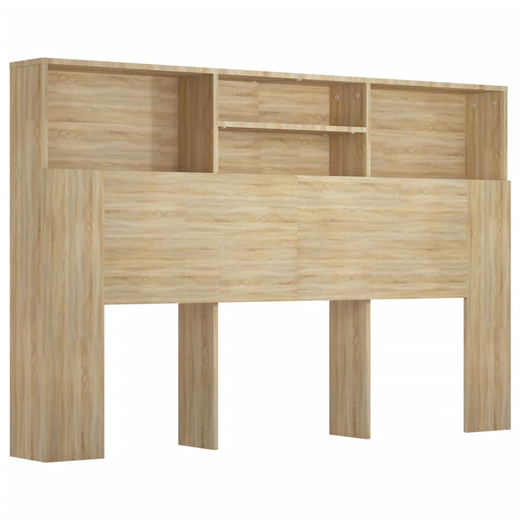 Headboard Cabinet Sonoma Oak 160cm Bedroom Storage | Simpledeals