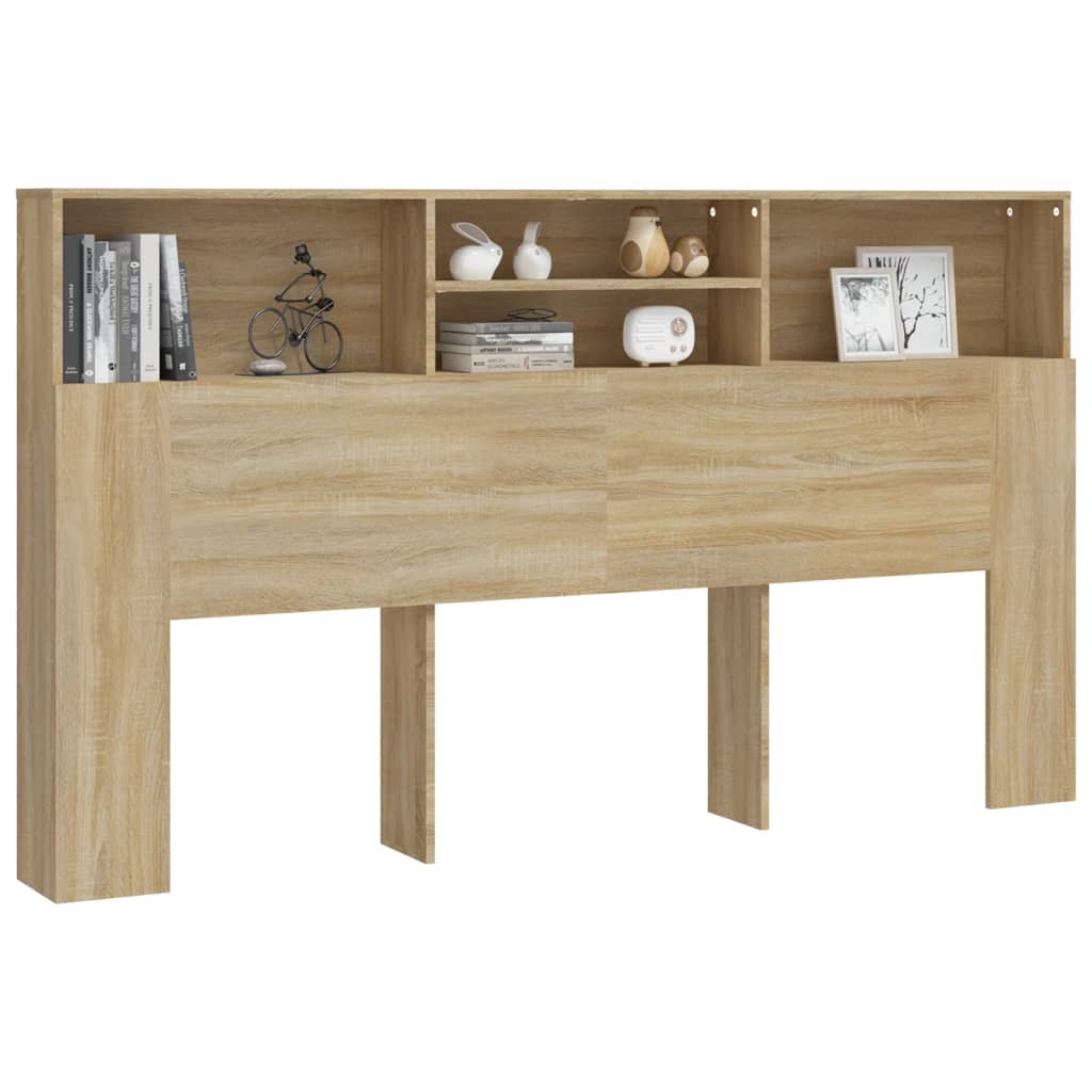 Headboard Cabinet Sonoma Oak 180cm Storage | Simpledeals