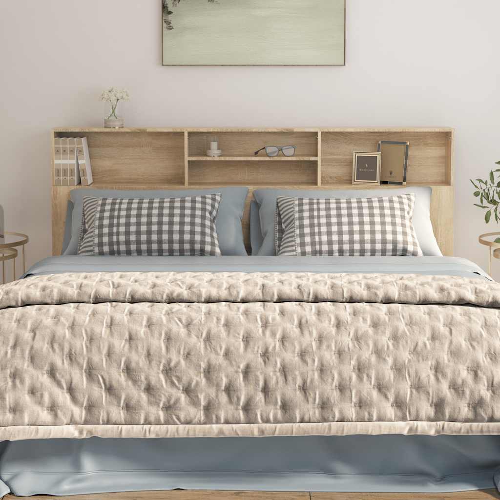 Headboard Cabinet Sonoma Oak 200cm Storage | Simpledeals