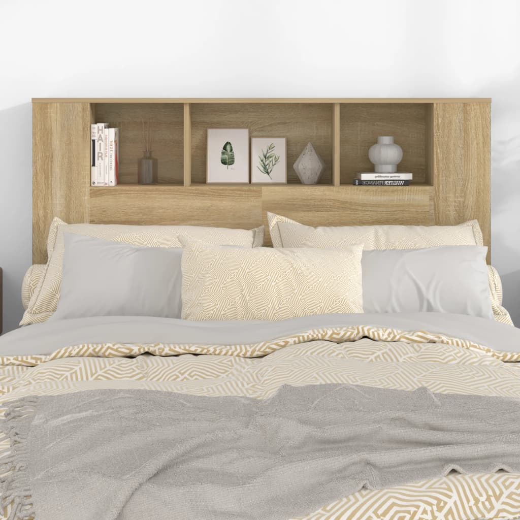 Headboard Cabinet Sonoma Oak 140cm Queen King | Simpledeals