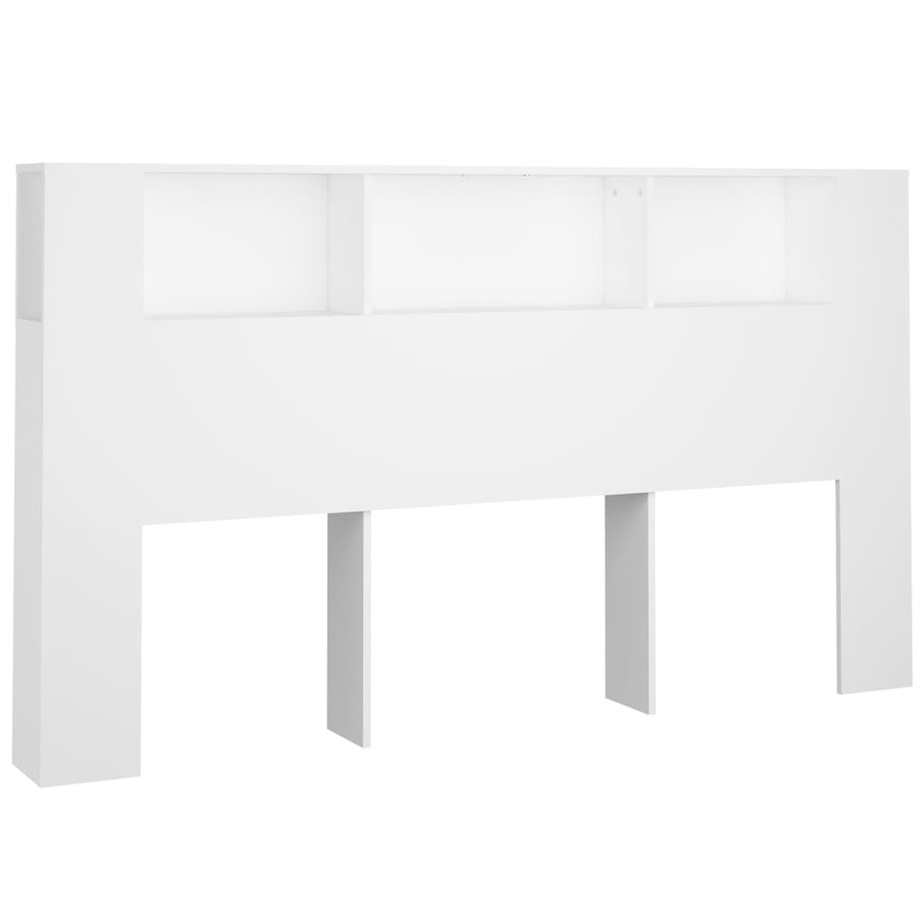 Headboard Cabinet 180cm White Bedroom Storage | Simpledeals