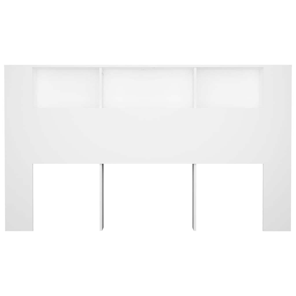 Headboard Cabinet 180cm White Bedroom Storage | Simpledeals