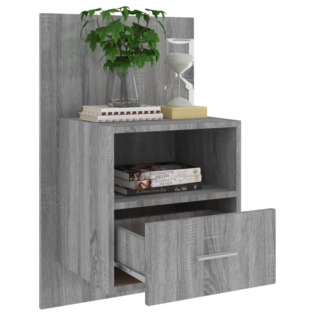 Wall Bedside Cabinets 2 pcs Grey Sonoma Engineered Wood