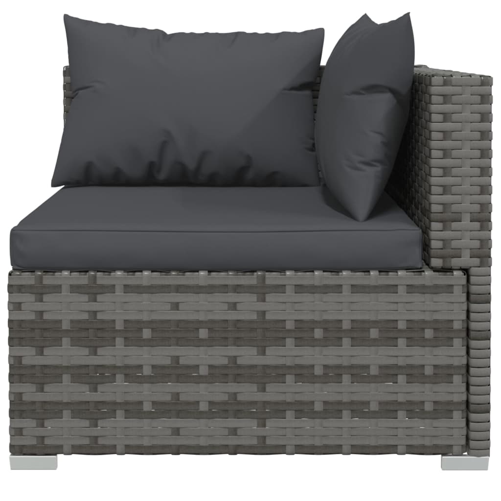 Grey Rattan Oasis: 7-Piece Garden Lounge Set with Plush Cushions