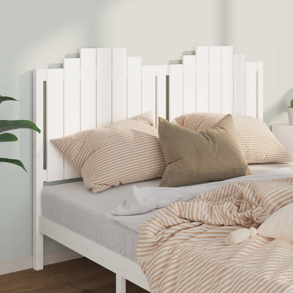 Bed Headboard (White) Solid Wood Pine