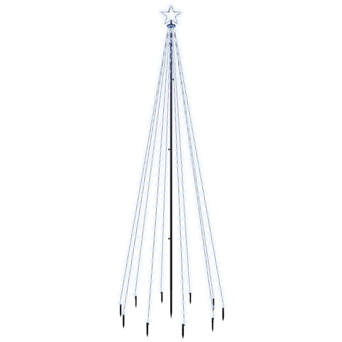 Christmas Tree with Spike Cold White 310 LEDs 300 cm