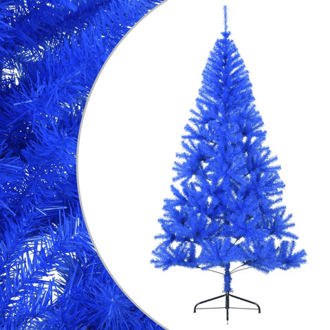 Artificial Half Christmas Tree with Stand Blue PVC