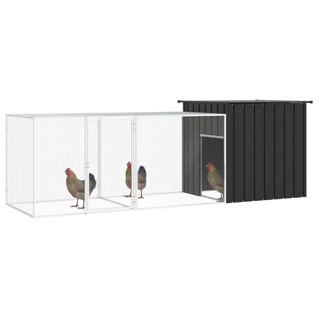 Galvanised Steel Chicken Cage 300cm Anthracite | Simpledeals