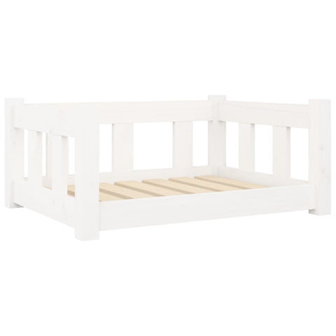 Dog Bed White Solid Wood Pine