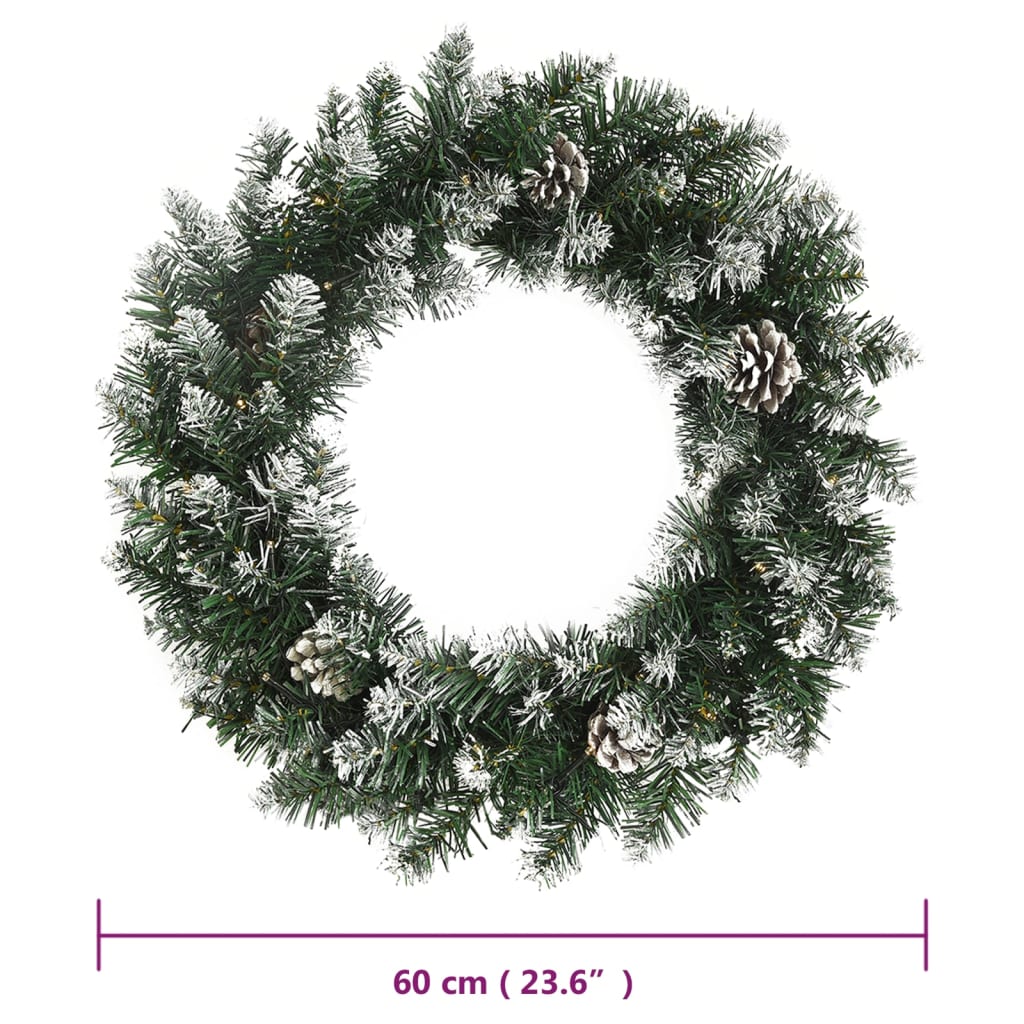 Christmas Wreath with LED Lights Green /PVC