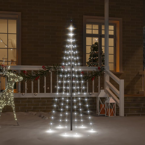 Christmas Tree on Flagpole Cold white 108 LEDs