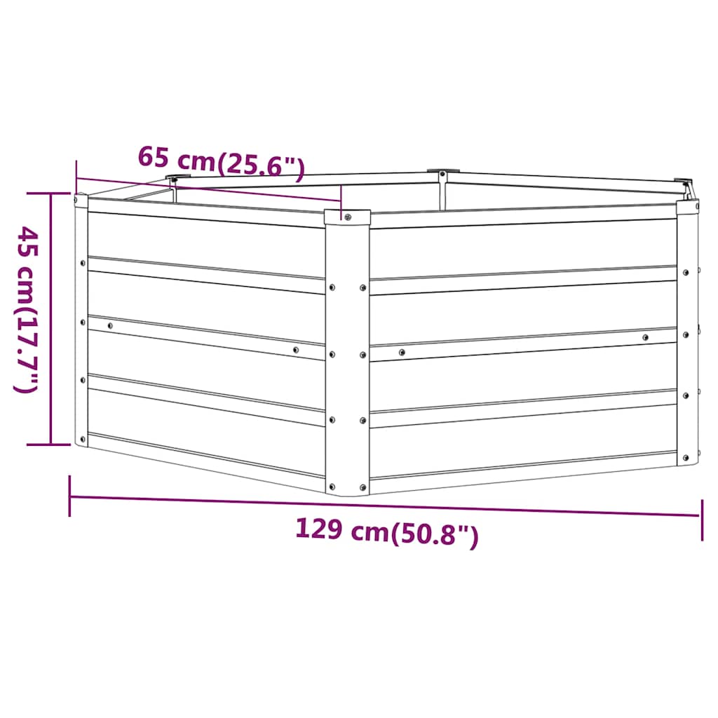 Corten Steel Raised Garden Bed 129x129cm | Simpledeals