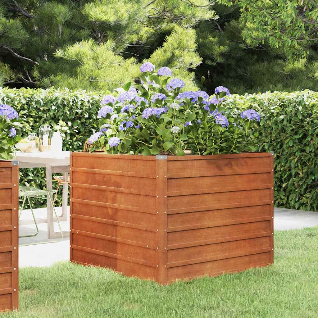Corten Steel Raised Garden Bed 100x100cm | Simpledeals