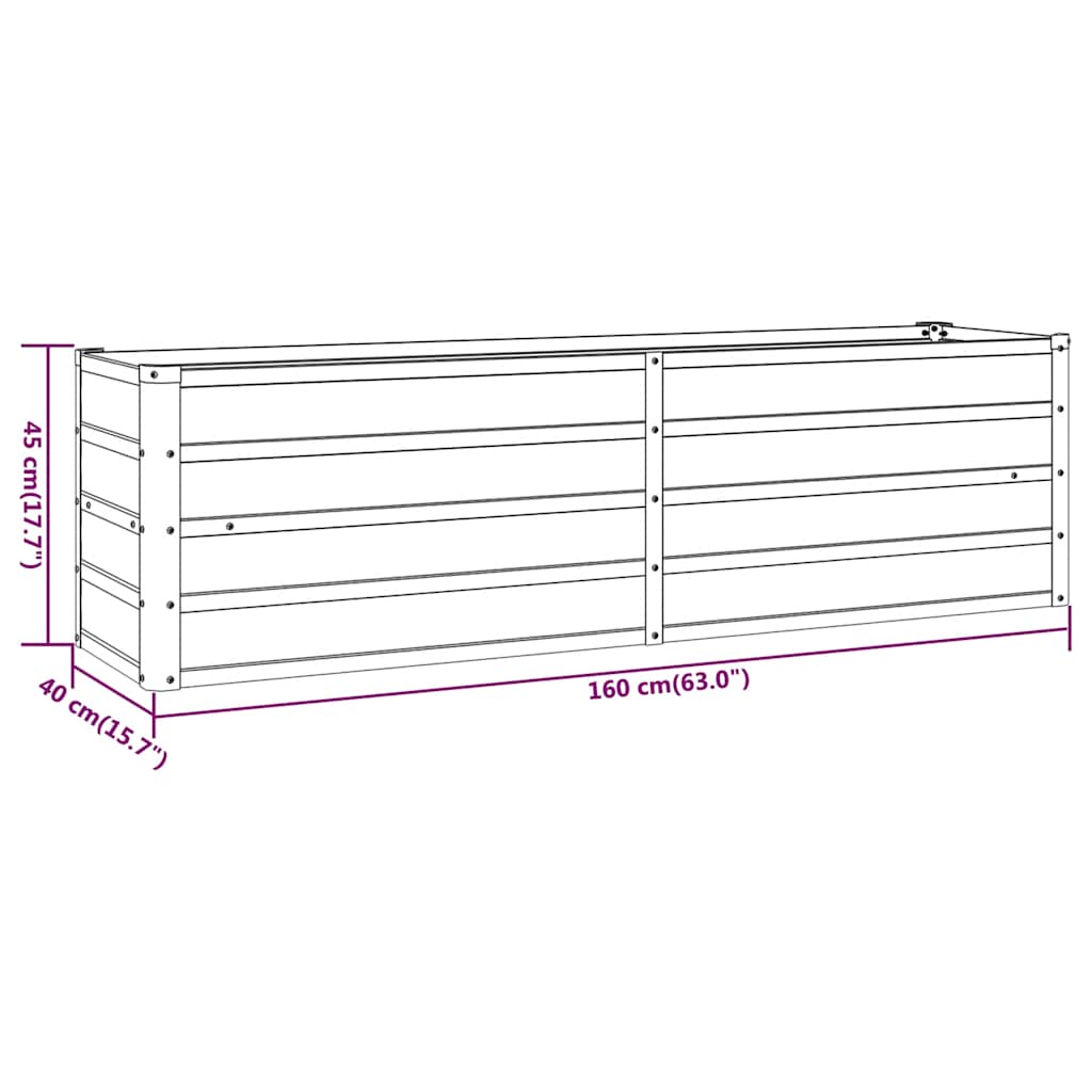 Corten Steel Raised Garden Bed 160x40cm | Simpledeals