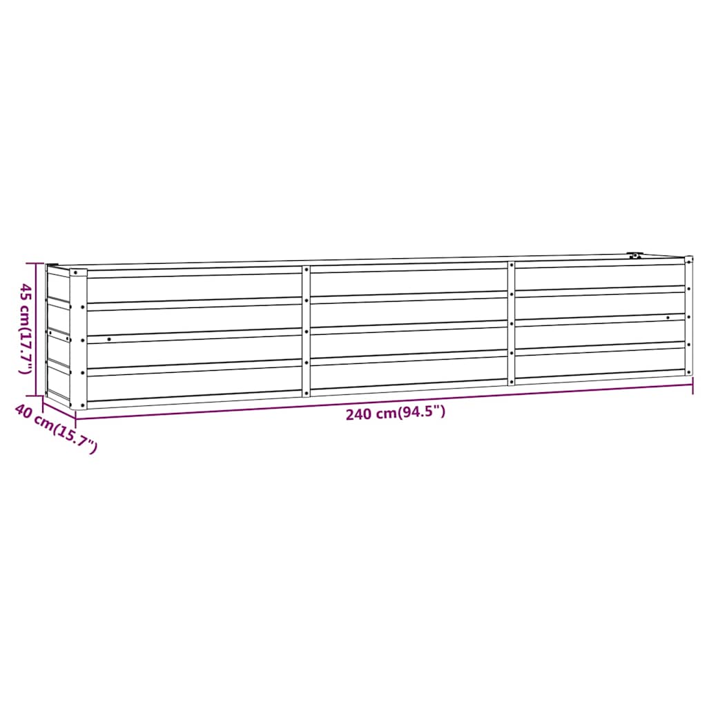 Corten Steel Raised Garden Bed 240cm Rusty | Simpledeals